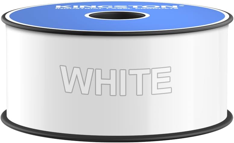 Kingston Premium Vinyl Label Tape, White, 2" x 150', Compatible with LabelTac Printers, DuraLabel, VnM SignMaker, SafetyPro, Viscom and Other Printers