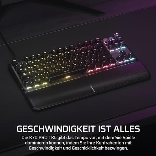 Corsair K70 PRO TKL RGB Kabelgebundene Gaming-Tastatur – Schwarz – Ansicht 2