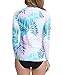 Eteoepo Women Rash Guard Long Sleeve Quick Dry Women's Rash Guard UPF 50+ Swim Shirts for Women(Tropical Leaf,S)