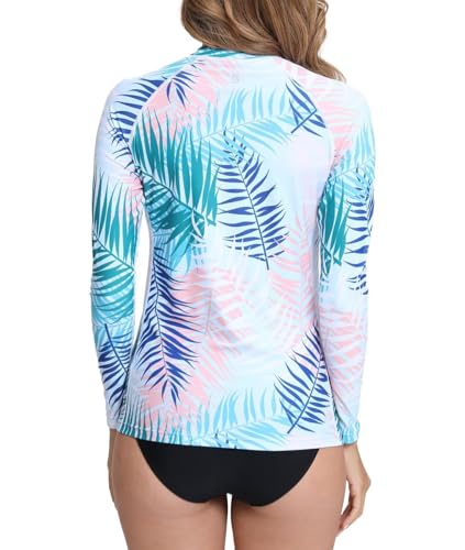 Eteoepo Women's UPF 50+ Lightweight Long Sleeve Surf Rash Guard