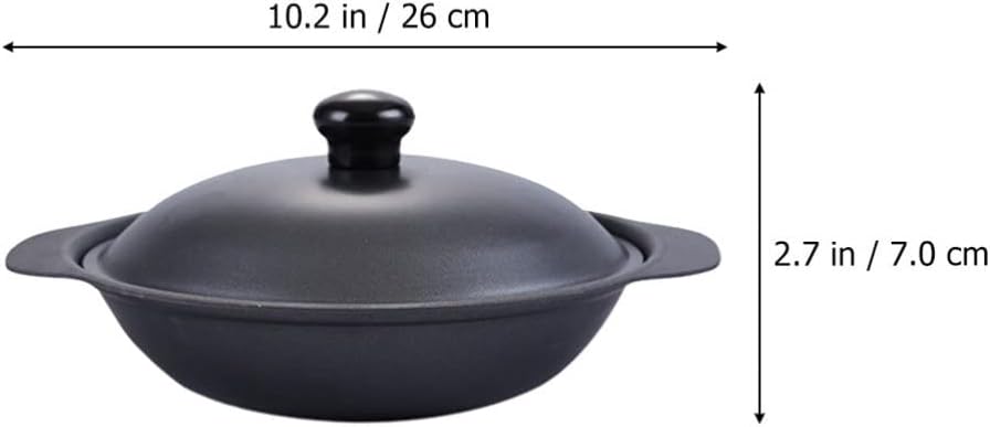 Homoyoyo Flat Bottom Cast Iron Casserole Pot Fast Heat Conduction Non-stick Smokeless Cookware for Soup Braised Food Iron Cooking Pot