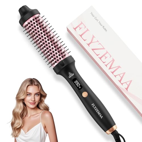 Thermal Brush, FLYZEMAA 1.5 Inch Curling Iron for Long Dry Hair, ...