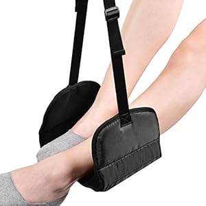 Airplane Footrest Made with Premium Memory Foam – Airplane Travel Foot Hammack, No Clashing Foot Hammock & Portable Plane Leg Rest, Provides Relaxation and Comfortable for Long Flight