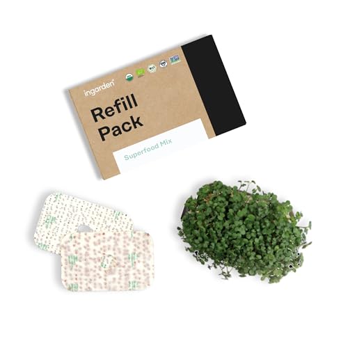 Preisvergleich Produktbild ingarden Microgreen Superfood Mix Keimsaat Pads - Nährstoffreicher Energie-Booster / Bio-zertifiziert / In nur 1 Woche vollständig gewachsen / 1 Monat Saatgutvorrat / 6 Saatpads