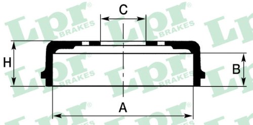 LPR Tamburo freno Posteriore 7D0518 Tamburi Dei Freni 2x Ø254mm Compatibilità con SUZUKI Vitara SUV ET, TA, TD VITARA Cabrio ET, TA