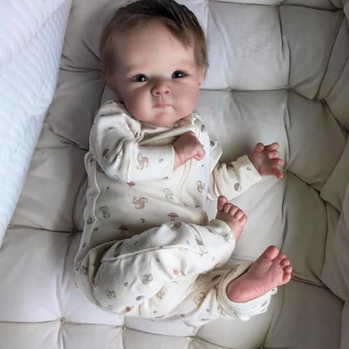 Zero pam Reborn Baby Vollsilikon Lebensecht-48CM Reborn Baby Mädchen, Lebensechte Babypuppen Wie Echt, Reborn Puppe Silikon Körper, Silikon Reborn Puppen Lebensecht Mit Haaren – Bild 5