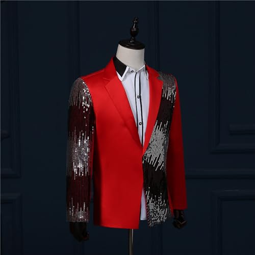 Mens Stylish Tux Dress Blazer Slim Fit Gold Sequin Suit Jacket Party Dinner Prom Sport Coat2