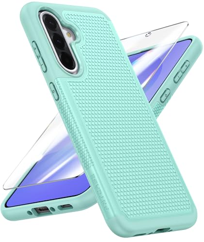 Image of FNTCASE for Galaxy A36-5G Phone Case - A56-5G Military Grade Drop Protection, 14ft Drop Tested, Screen Protector Included, Anti-Slip Matte Textured, TPU+PC Dual Layer Shockproof Cover (Mint Green)