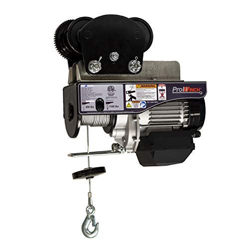 image for Prowinch 1/2 Ton Electric Wire Rope Hoist with Electric Trolley 1000 l