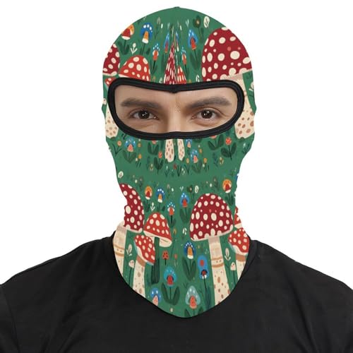 Mascarilla para esquí para hombres y mujeres, balaclava estampada con hongos hippies, mascarilla facial térmica para clima frío, equipo para motocicleta, máscara de esquí para invierno para mujeres y hombres miniatura 2