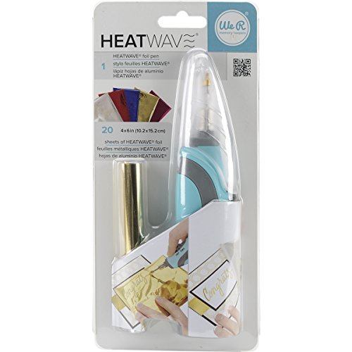 Heatwave Pen Starter Kit by We R Memory Keepers | Includes Heatwave Pen and 20 4 x 6-inch foil sheets in various colors