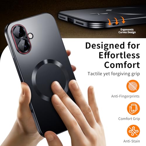 Image of for iPhone 17 Case, Heavy-Duty Slim Design Compatible with MagSafe, Strong Magnetic Shockproof Protection for Screen & Camera Cover Case for 17 Case,Black