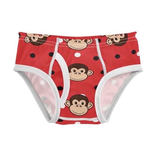 Monkey Faces Red Polka Dot Toddler Boy's Underwear 2T 202c1162
