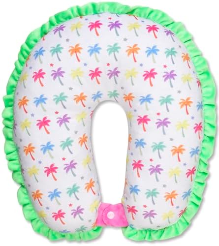 iscream Silky Fleece 12" Neck Support Pillow for Comfort and Travel - Palm Paradise image 5