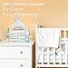 Diaper Caddy Acrylic, Baby Changing Table Organizer, Dresser Tabletop Organizer with 4 Detachable Compartments, Storage for Wipe Dispenser, Anti-slip Rubber Feet, Newborn Baby Essentials, Transparent