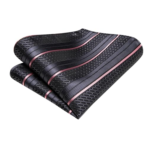 Image of Hi-Tie Silk Ties for Men Plaid Paisley Striped Necktie Pocket Square Cufflinks Set Formal Business