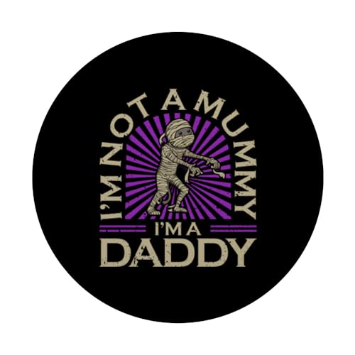I'm not a Mummy I'm a Daddy Father's Day Halloween PopSockets Swappable PopGrip, Black - Image 3