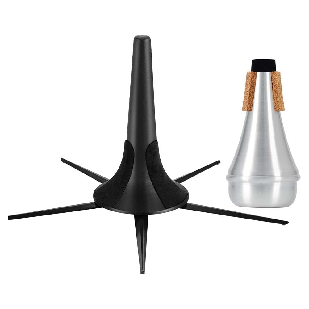 UDSKNV[KSL Portable Trumpet Stand Foldable Detachable 5 Legs Stable Metal Holder Trumpet Mute Kit