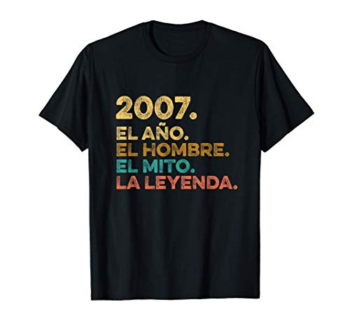 Hombre Año Hombre Mito Leyenda - Cumpleaños Regalo Vintage 2007 Camiseta