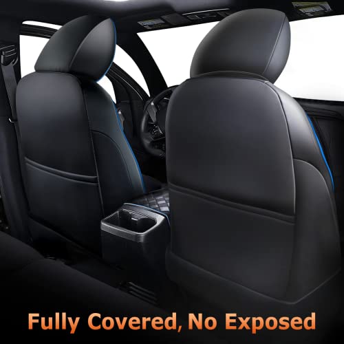 Image of Carlimeki Leather Seat Covers Custom Fit for Tacoma Gen 3rd (2016-2023) | For Double & Crew Cab only - Fits SR, SR5, Limited, TRD Pro, TRD Sport, TRD Off-Road, Trail Special Edition - Fully Covered