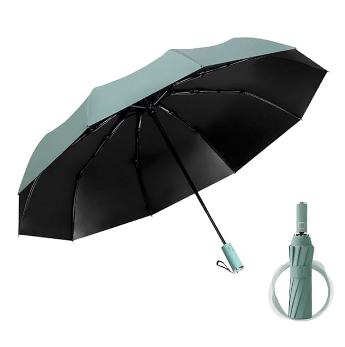 lightniing hammerz Portable & Folding Travel Umbrella, 3 Fold, Auto Open Close, Water Resistant, Windproof, with Carrying Handle-picture-39