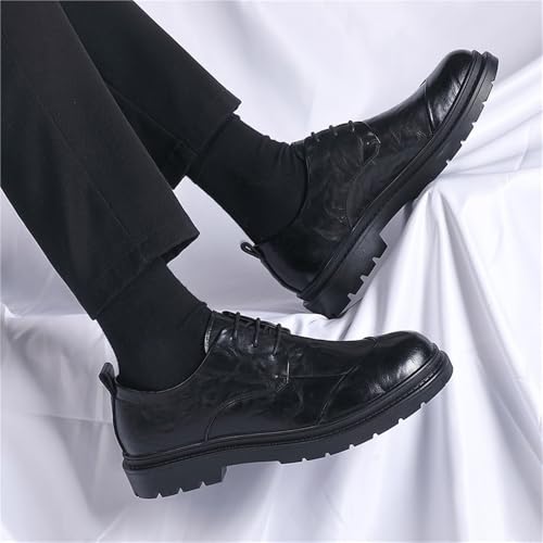 Men's Lace Up Modern Leather Oxford Brogue Dress Shoes Pointed Toe Tuxedo Party Formal Footwear3