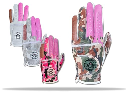 Scale Wear Design Shocker Camo Golf Glove Men's - Premium Cabretta100% Leather, Durable Grip, White and Camo, Adult Men's Golf Gloves, Funny Gag Gift, Left & Right Handed, Small to XXL Sizes