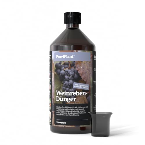 ProviPlant Wein Flüssigdünger Für Weinreben & Tafeltrauben 1 Liter Konzentrat für bis zu 200 Liter Gießwasser Indoor & Outdoor Made in Germany