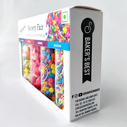 Serapheena Sugar Sprinkles - Variety Fair, 100g | Cakes and Cupcakes Decoration Kit