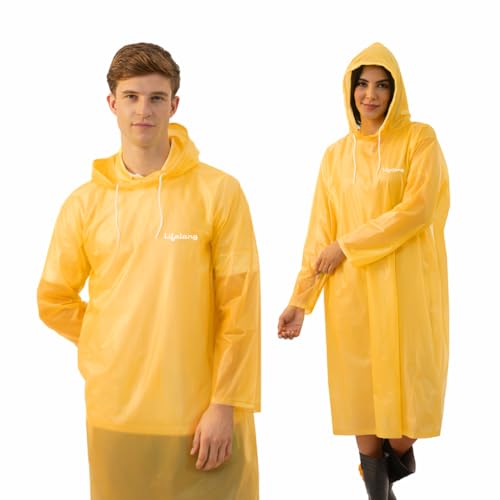 Image of Lifelong Waterproof Unisex Rain Coat Hooded Full Sleeves Outdoor Men, Women, Boys & Girls Rainwear Poncho Raincoat for Camping, Hiking & Travelling (1Pc)