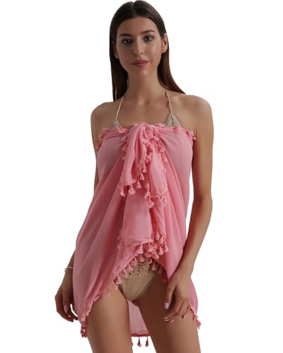 Image of Eicolorte Sarong Cover Up Womens Beach Cover Up Bikini Bathing Suit Swimsuit Swimwear Coverup Sarong Pareo Wraps for Women