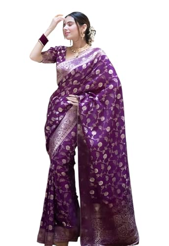 Image of Yashika Women's Pure Kanjivaram Silk Saree Soft Banarasi Style Wedding With Blouse Piece | Saree For Women | New Sari