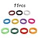 VIC VSEE 11PCS Key Caps Covers Tags, Plastic Key Identifier Key Rings in 11 Assorted Colors