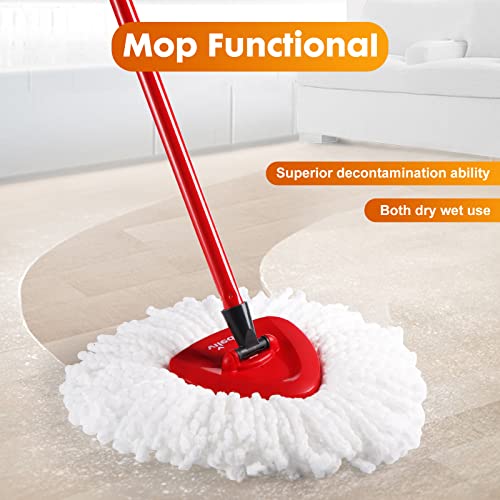 6 Pack Mop Replacement Head - Crthl Mop Replacement Heads Compatible With Spin Mop, Microfiber Spin Mop Refills, Easy Cleaning Spin Mop Head Replacement, Mops Head For Floor Cleaning (6 Pack, White) #TOP5