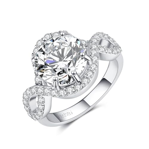 Bague d'anniversaire moissanite 4CT, le cadeau de mariage idéal