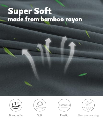 EA'S SECRET Men's Bamboo Rayon Pajama Sets Summer Lightweight Pajamas Soft Short Sleeve Lounge Sleepwear With Pocket2