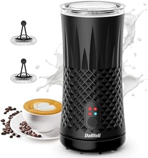 Dallfoll 4-in-1 Automatic Milk Frother, Electric Milk Steamer, Hot and Cold Milk Foamer, Maximum 240ml, 400W, Auto Shut-Off for Coffe, Latte, Cappuccino