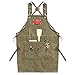 N/A Fartuch narzędziowy wytrzymały woskowany płócienny fartuch barista płótno fartuch płócienny fartuch barmański fartuch regulowany fartuch spawalniczy (kolor: B, rozmiar: 75 * 60 cm)