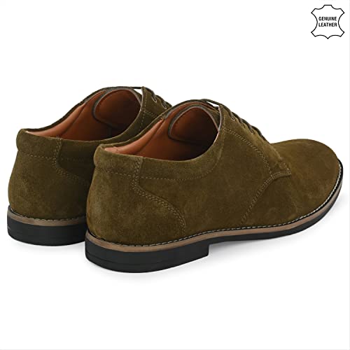 Image of Auserio Men's Suede Leather Derby Lace Up Formal Shoes | Anti Skid Sole & Waxed Laces| Antimicrobial & Heat-insulating| Memory Foam Padded Insole | Shoes for Office & Parties (SSE 013.014.015.016.017)