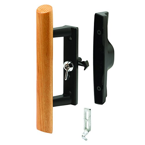 Prime-Line Products C 1107 Sliding Door Handle Set, Wood Pull, Aluminum Diecast, Painted Black, Viking