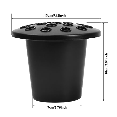Hoxfly Set of 2 Black Memorial Grave Vases with Lids, Grave Flower Pot - Image 4