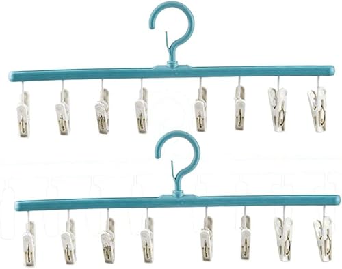 gofidin Paquete de 2 soportes para calcetines de secado a prueba de viento, multiclip, para dormitorio, colgar ropa, ropa interior, calcetines