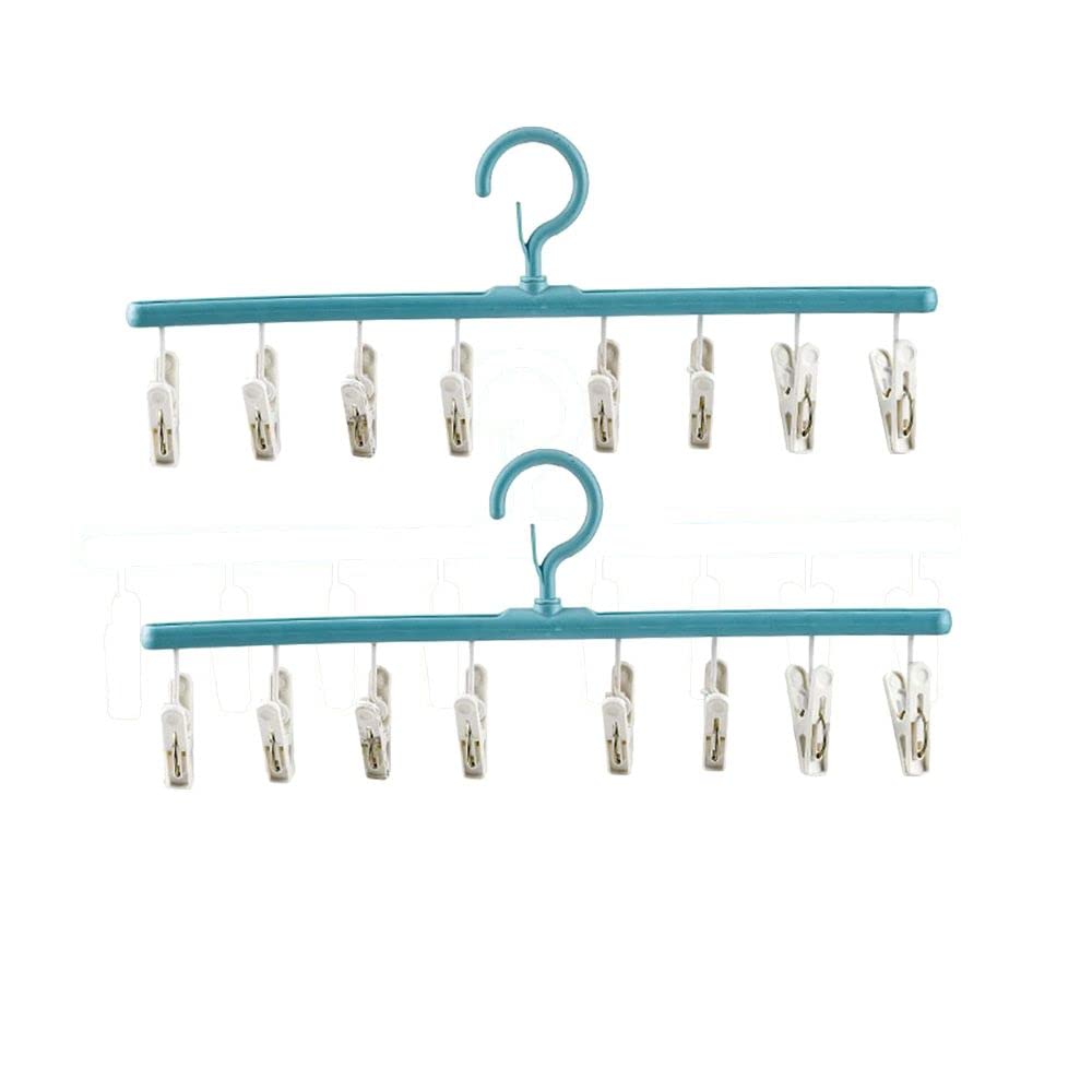 gofidin 2 Pack Drying Sock Rack Windproof Clothes Rack Multi Clip Dormitory Hanging Clothes Drying Racks Underwear Socks Holder