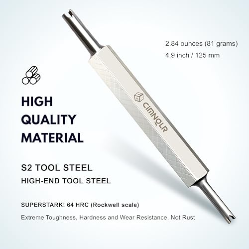 Tire Valve Stem Removal Tool Kit, Includ Presta Valve Core Removal Tool, Stainless Steel Dual Head Schrader Valve Removal Tool, 6Pcs Valve Core for Car Motorcycle Truck Bike, ect. Standard Valve Cores