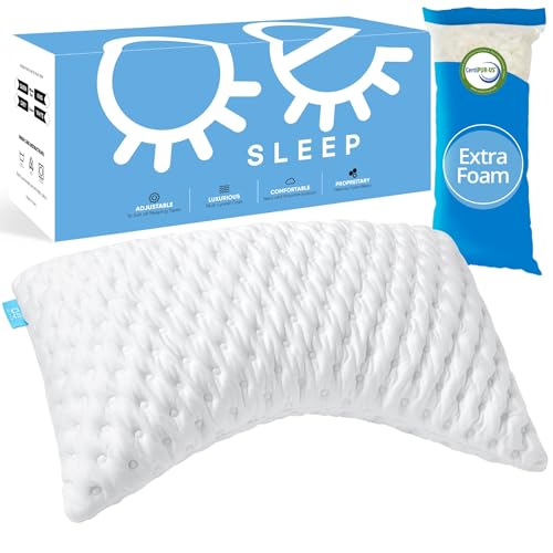 Zoey Sleep Adjustable Bed Pillow (White, Queen)