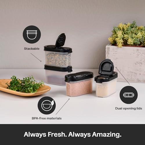 Image of Tupperware Small Spice Shakers, Set of 4, Keeps Dry Herbs and Spices Fresh, BPA-Free, Dishwasher Safe
