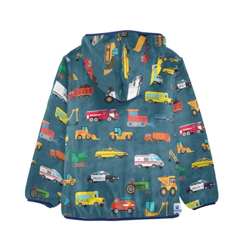 Image of Boys Fleece Jacket Hooded Autumn Winter Long Sleeve Thick Warm Outerwear;3-10 Years Kids Cute Fuzzy Jacket