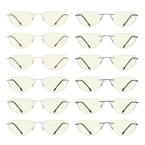 Image of Eyekepper 4-pack Reading Glasses Blue Light Blocking Thin Metal Hollow Frame Women Men Readers