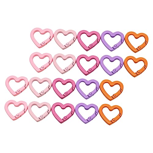 SHINEOFI 4 Sätze Pfirsichfarbene Herzfederschnalle Hundekragen Dog Hundehalsband Herstellung Auseinander Diy Schlüsselanhänger Zubehör Schnappverschluss Für Diy Zinklegierung 20 Stück * 4