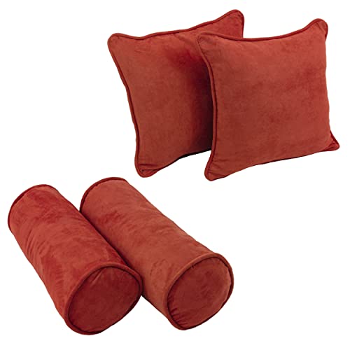 Blazing Needles 9818-S4-CD-MS-CR Corded Microsuede Throw Pillow Set cover
